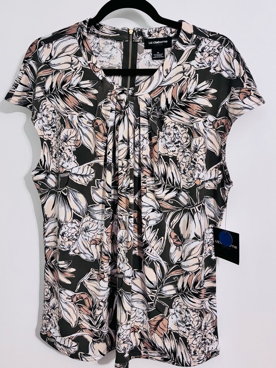 Liz Claiborne Tops - Liz Claiborne Olive Multi Floral Print Blouse